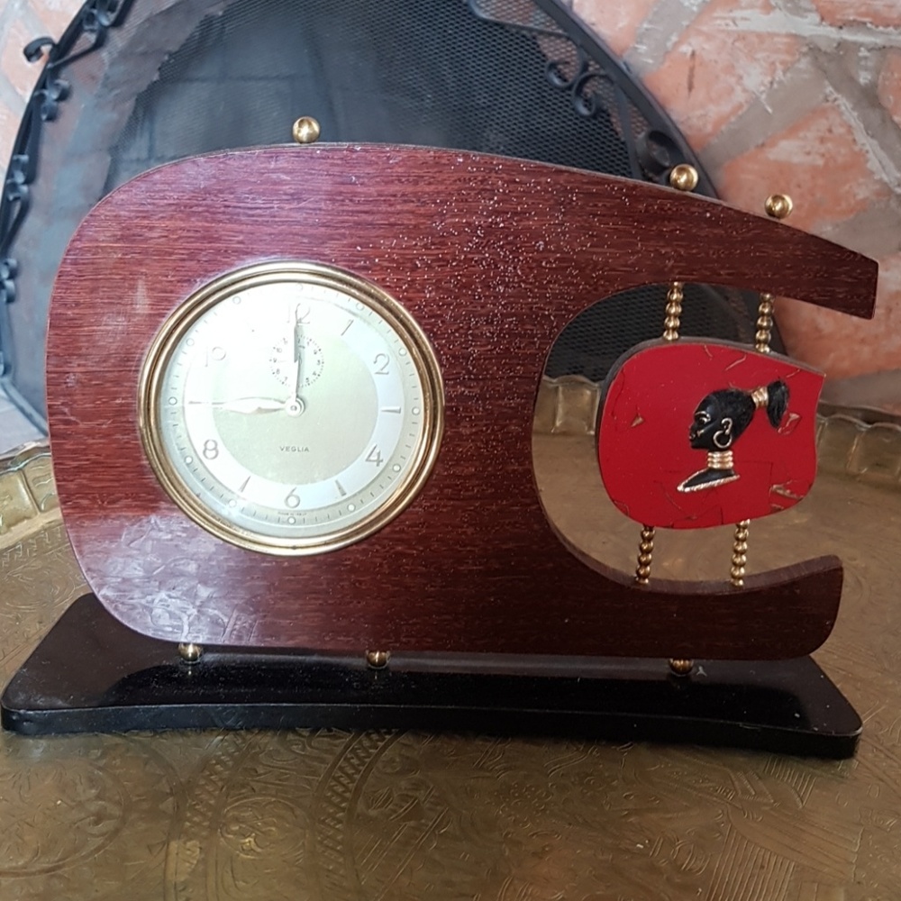 MCM Veglia boomerang blackamoor clock